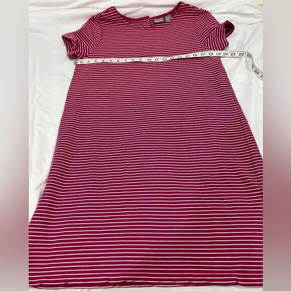 Kenar short sleeve striped pink white shirt dress back gold buttons size L - Picture 5 of 6
